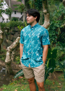 Mens Aloha Shirt Ti Leaf