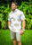 Mens Aloha Shirt White and Gold Hōpoelehuaopuna